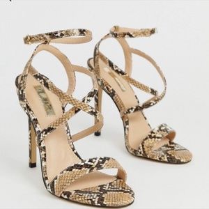 Snake strappy heeled sandal